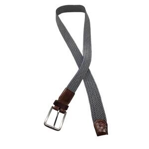 Tommy Bahama XL/L Braided Stretch Belt Leather Accents Casual Golf Black White